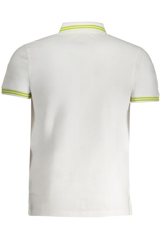 CAVALLI CLASS MEN'S WHITE SHORT SLEEVED POLO SHIRT