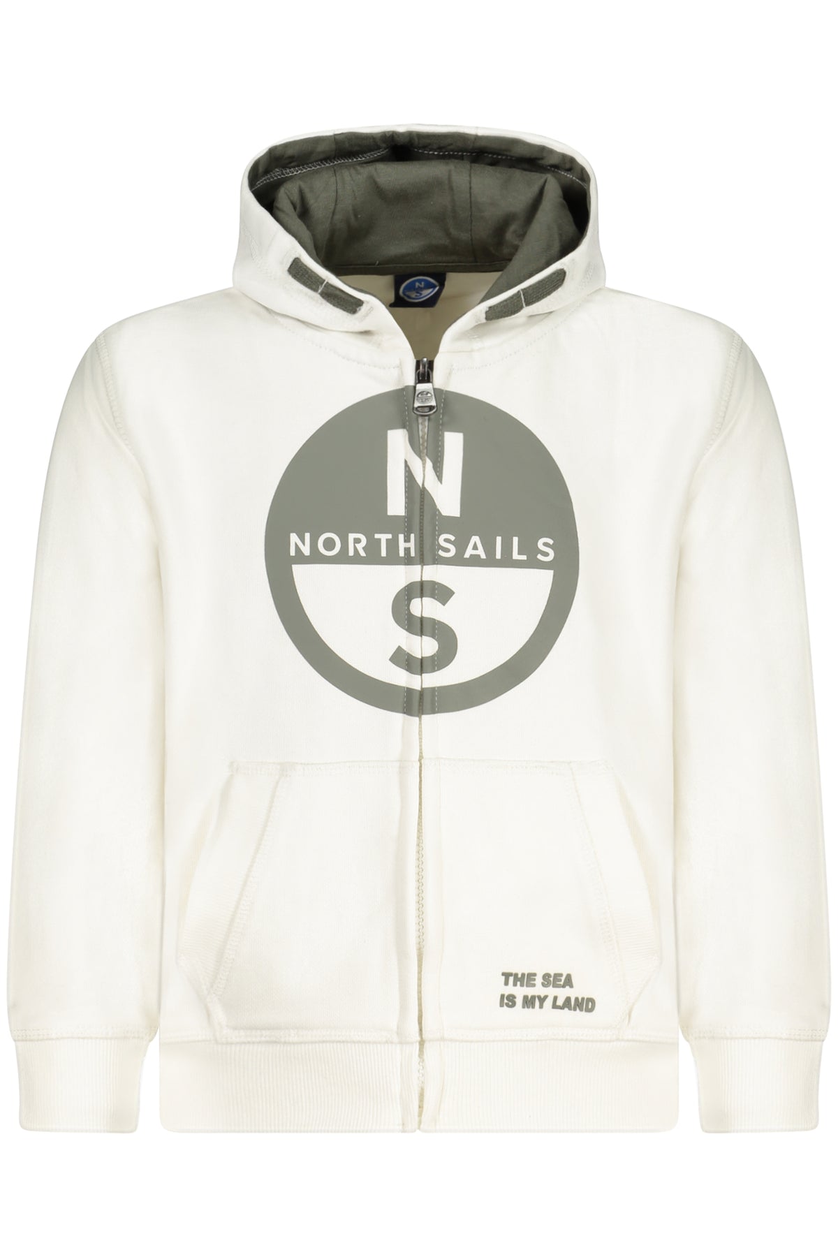 NORTH SAILS CHILDREN'S WHITE ZIP-UP SWEATSHIRT